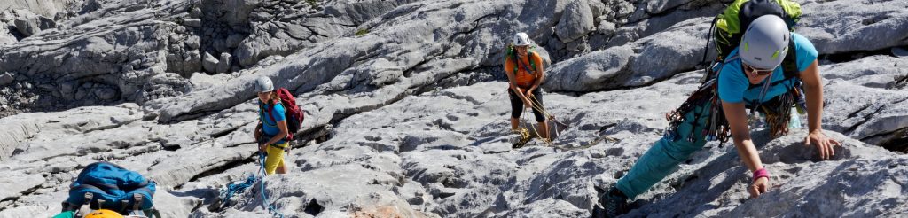 Kletterkurs, klettern von Plaisir Routen, Seilschaftsablauf